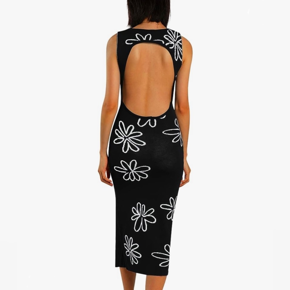 Women Hollow Out Strapless Bodycon Dress Sleeveless
Backless Slim Maxi Dress